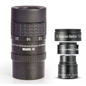 Baader MARK IV Hyperion Zoom 8-24 mm eyepiece & Hyperion Zoom Barlow lens 2.25x Bundle