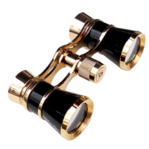 Aida 3x25mm Black and Gold Opera Glasses