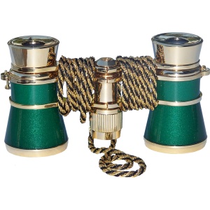 Carmen 3x25 mm Green and Gold Opera Glasses