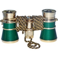 Carmen 3x25 mm Green and Gold Opera Glasses